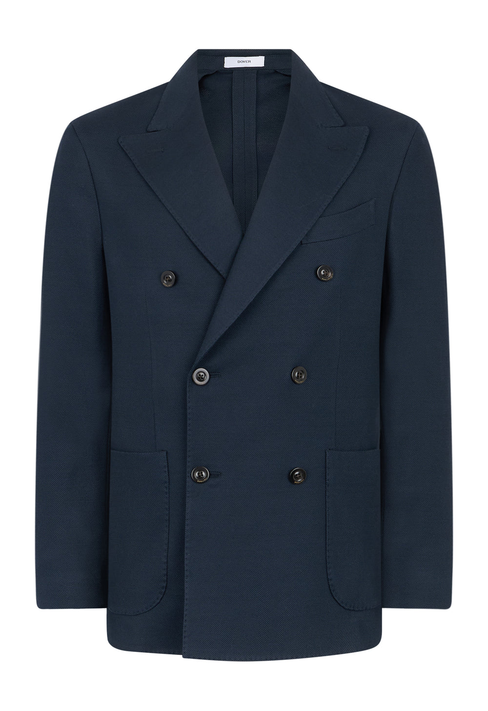 Blue Cotton Jersey Double-Breasted Dover Jacket