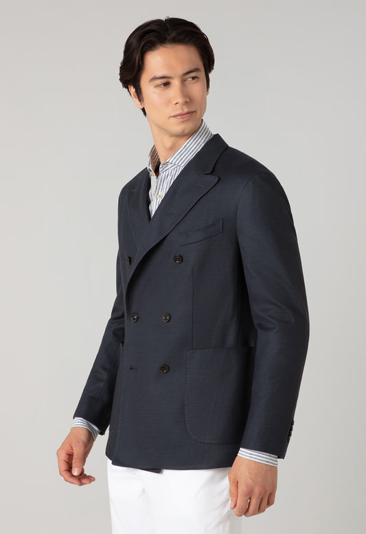 Giacca Dover doppiopetto in jersey grigio