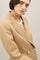 Dunkelbeiger Blazer Maia aus Leinen-Tencel-Satin