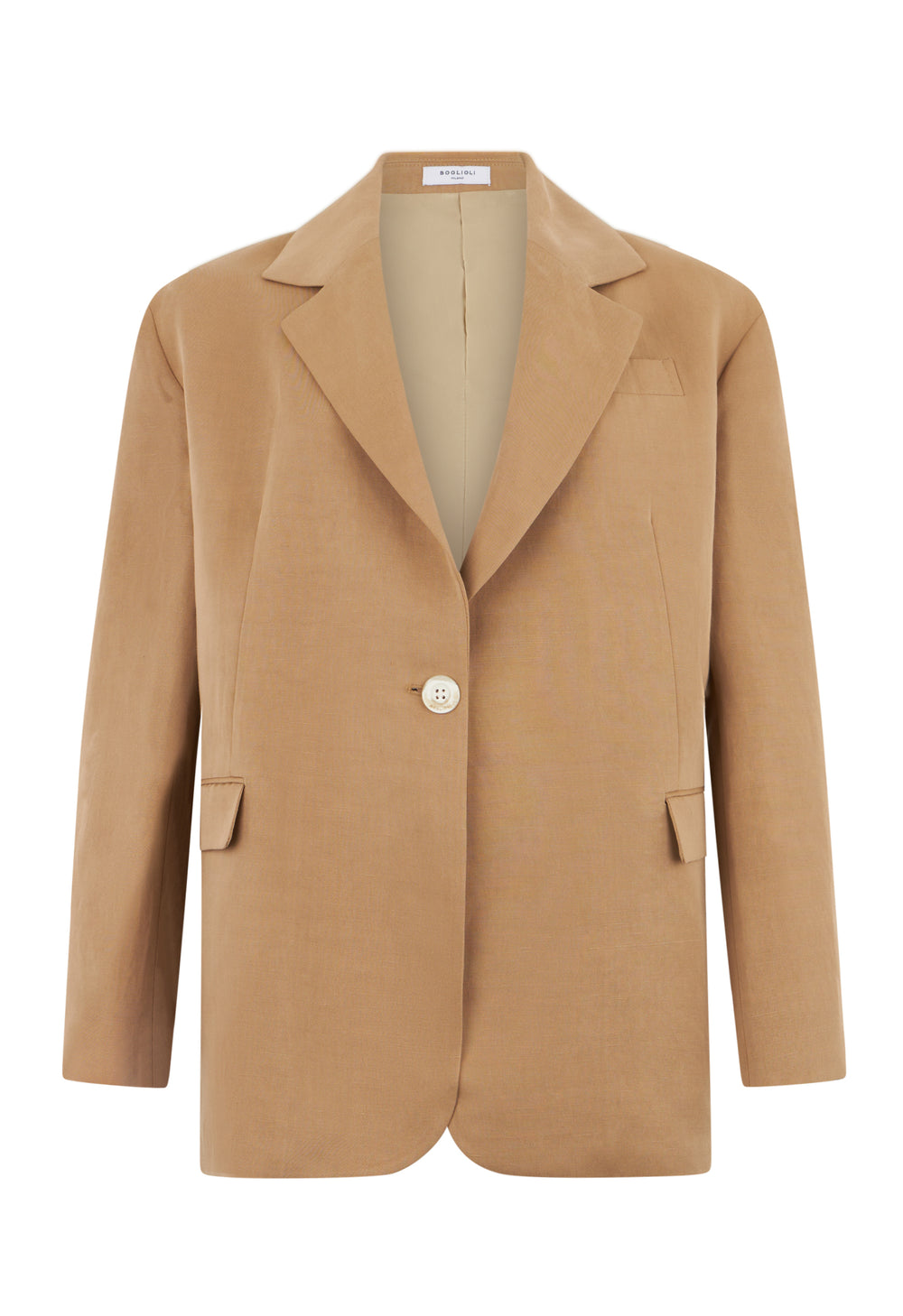 Beige Linen Tencel satin Otta Blazer