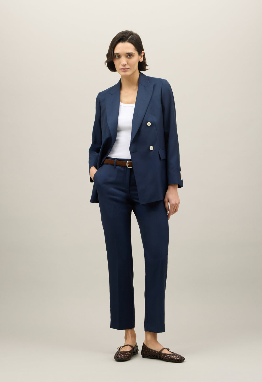 Blue Wool Twill Bianca Blazer