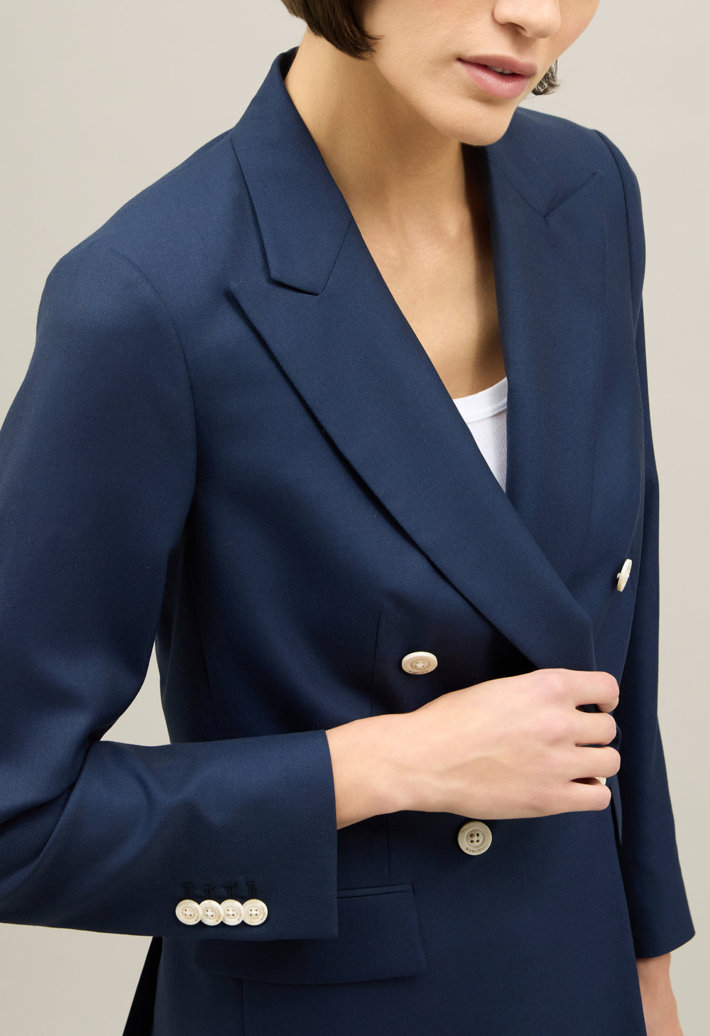 Blue Wool Twill Bianca Blazer