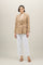 Beiger Blazer Bianca aus Wolle mit Nadelstreifen