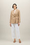 Beiger Blazer Bianca aus Wolle mit Nadelstreifen