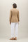 Beiger Blazer Bianca aus Wolle mit Nadelstreifen
