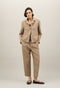 Brown Blended Linen herringbone Margot Blazer